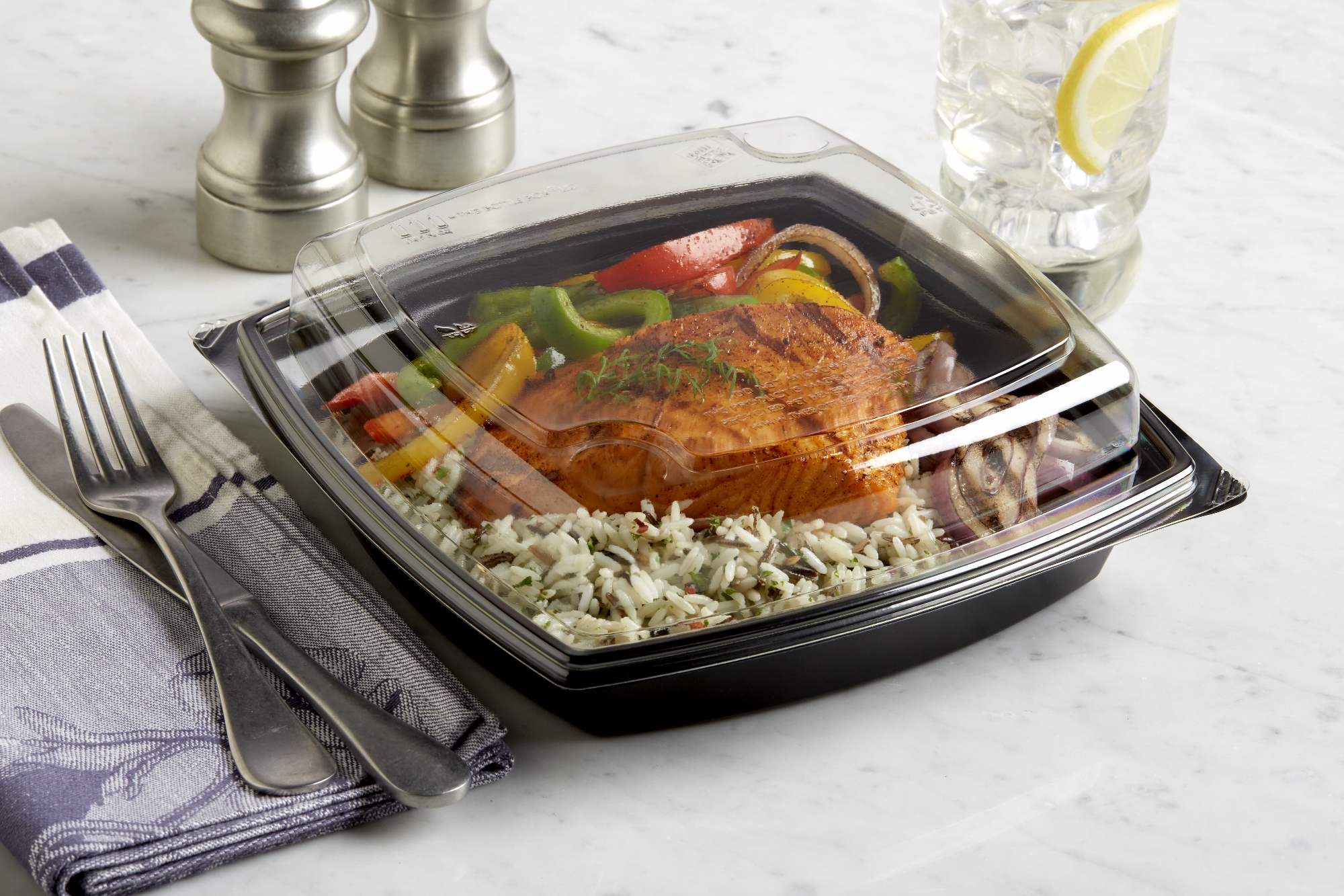 36OZ 1 COMPARTMENT MICROWAVE TRAY DOME LID